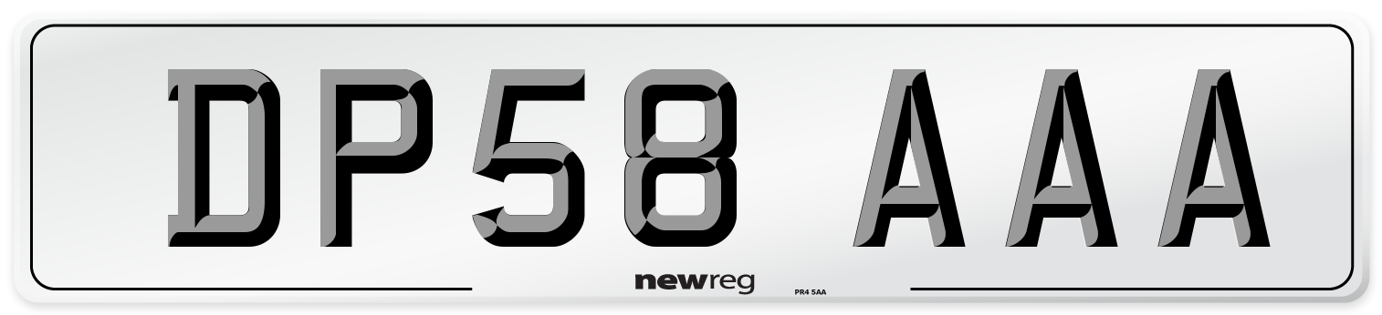 DP58 AAA Number Plate from New Reg
